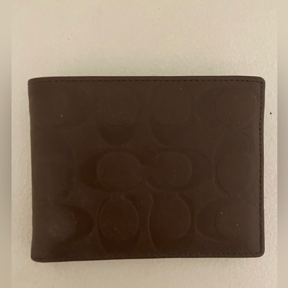 Men’s Coach Signature Embossed Wallet Brown Bi-fold